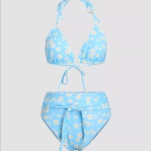 NWT DITSY FLORAL PRINT HALTER BIKINI SET